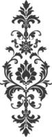 Silhouette vertical line divider with Baroque ornament black color only vector