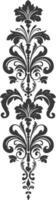 Silhouette vertical line divider with Baroque ornament black color only vector