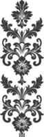Silhouette vertical line divider with Baroque ornament black color only vector