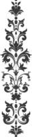 Silhouette vertical line divider with Baroque ornament black color only vector