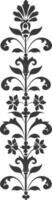 silueta vertical línea divisor con hogar forma barroco ornamento negro color solamente vector