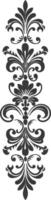 Silhouette vertical line divider with Baroque ornament black color only vector