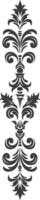 Silhouette vertical line divider with Baroque ornament black color only vector