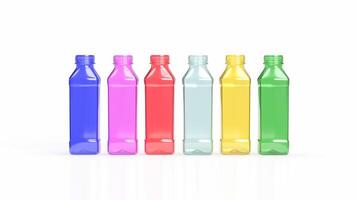 The plastic bottle for eco or product concept 3d rendering. photo