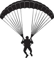 sky diving silhouette on a white background. illustration. vector