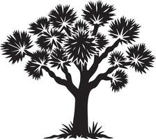 Tree silhouette isolated on white background. Black and white illustration. vector