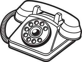 ilustración de un antiguo teléfono en un blanco fondo, ilustración vector