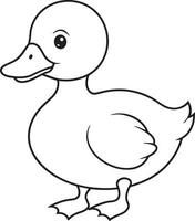 Coloring book for children, Cute duck. Cartoon duck. vector