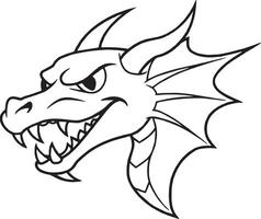 Dragon line art - Black and White Cartoon Illustration, vector