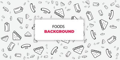 resumen geométrico rápido comida antecedentes. hamburguesa y pizza, frío bebidas, cocina plantas, tallarines y ensalada, geometría granja comiendo, sano estilo de vida. vector