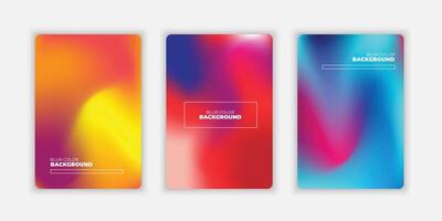 Blurred backgrounds set with modern abstract blurred color gradient patterns. Smooth templates collection for brochures, posters, banners, flyers and cards. vector