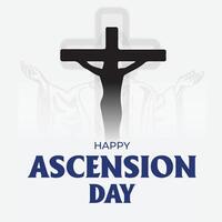 Happy Ascension Day of Jesus Christ. Illustration of resurrection Jesus Christ. Sacrifice of Messiah for humanity redemption. vector