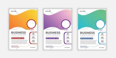 Modern business flyer template simple abstract design with gradient style set collection. vector