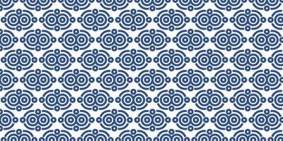 seamless geometric circle design pattern on blue background vector