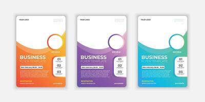 Modern business flyer template simple abstract design with gradient style set collection. vector