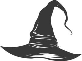silueta bruja sombrero negro color solamente vector