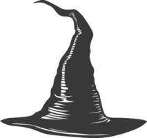 silueta bruja sombrero negro color solamente vector