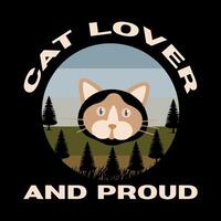 cat lover and proud sweet funny design vector