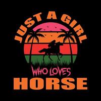 just a girl who loves horse t shirt design vector