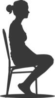 Silhouette woman sitting in the chair black color only vector