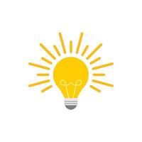 light bulb icon flat yellow with concept idea vector