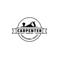 Carpenter logo design vintage retro label stamp circle vector