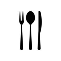 Spoon, fork, knife cutlery icon design silhouette vector