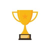 gold trophy cup icon flat design for competition vector