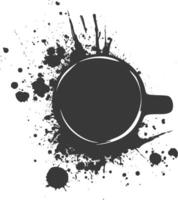 Silhouette circle coffee cup stain black color only vector