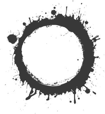 Silhouette circle coffee stain black color only