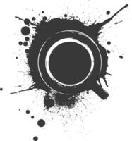 Silhouette circle coffee cup stain black color only vector