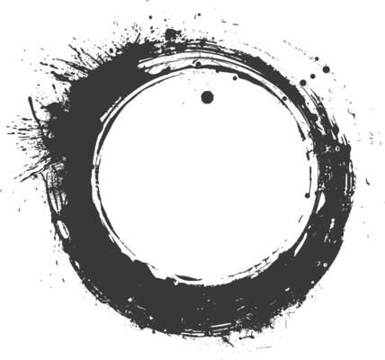 Silhouette circle coffee stain black color only