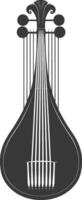 Silhouette ancient lyre black color only vector