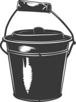 Silhouette bucket black color only vector