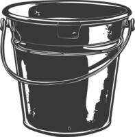 Silhouette bucket black color only vector