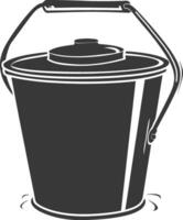 Silhouette bucket black color only vector