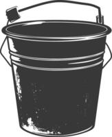 Silhouette bucket black color only vector