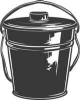 Silhouette bucket black color only vector