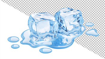 One ice cube isolated on white background psd