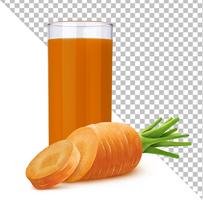 Glass of carrot juice isolated on white background with clipping path psd