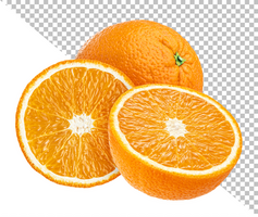 laranja frutas com folhas isolado em branco fundo psd