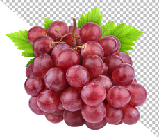 Red grape isolated on white background psd