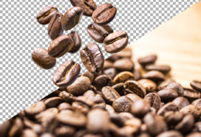 Falling coffee beans psd