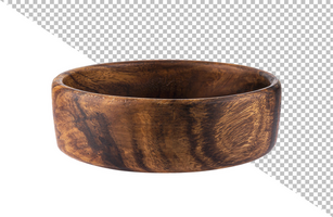 Wooden bowl isolated psd