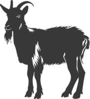 silhouette goat animal black color only full body vector