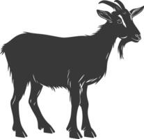 silhouette goat animal black color only full body vector