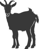 silhouette goat animal black color only full body vector