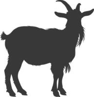 silhouette goat animal black color only full body vector