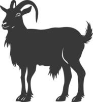 silhouette goat animal black color only full body vector