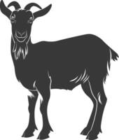 silhouette goat animal black color only full body vector